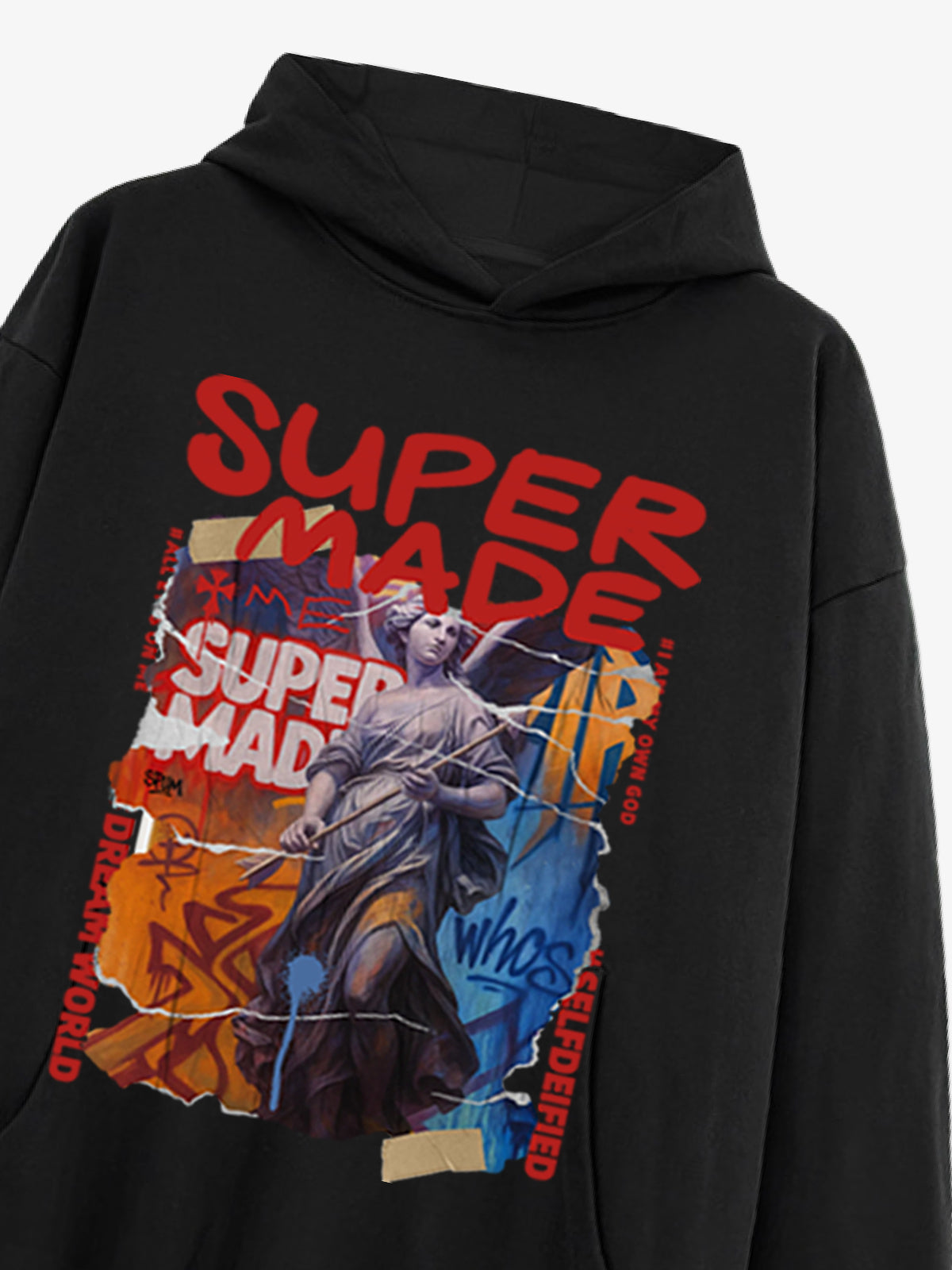 Street Araffiti Cllage Sculpture Hooded Sweatshirt 