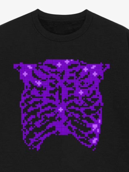 Purple Pixel Art Sweatshirt 
