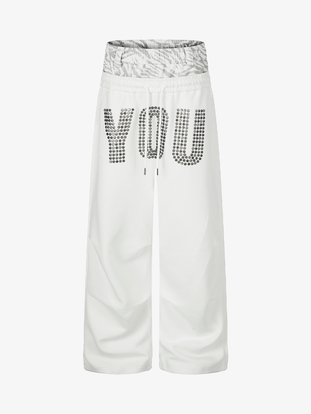 Double-Waist "YOU" Graphic Sweatpants