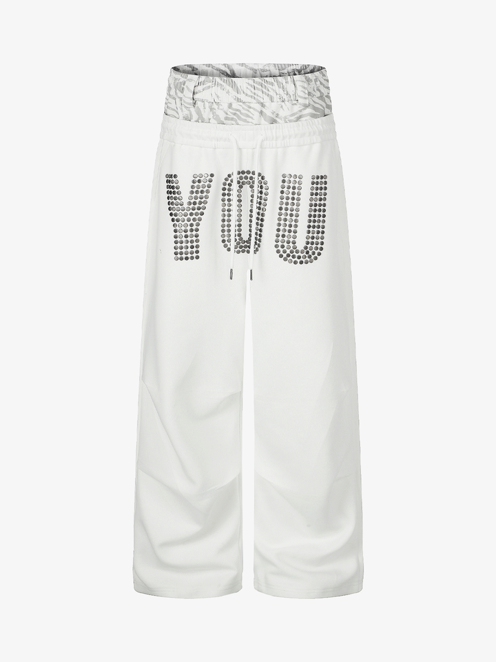 Double-Waist "YOU" Graphic Sweatpants
