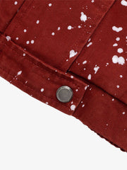 Heavy-duty Spray Paint Splatter Collar Jacket