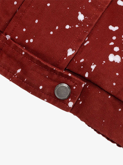Heavy-duty Spray Paint Splatter Collar Jacket