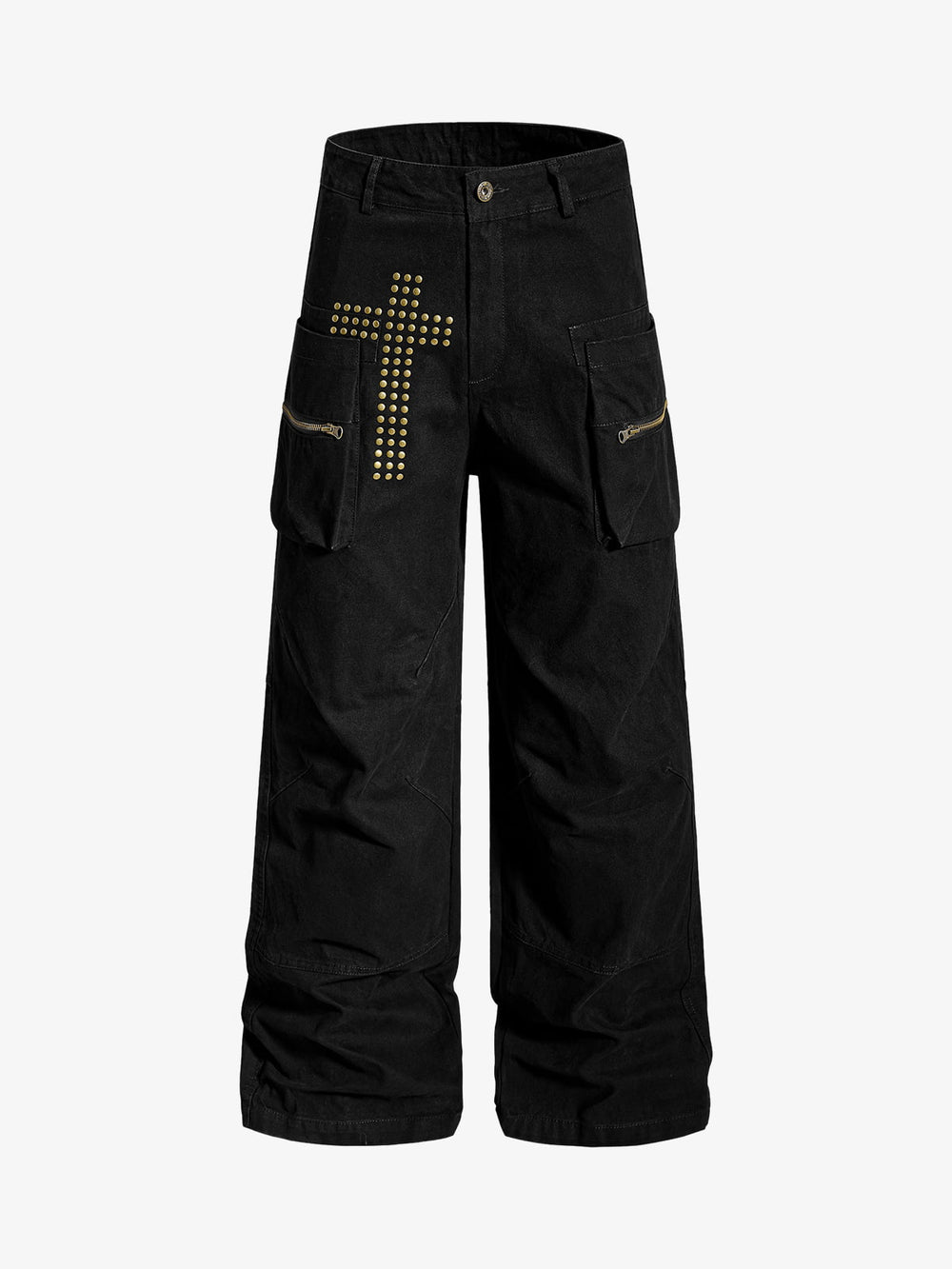 Vintage Utility Studded Cross Straight Leg Pants 