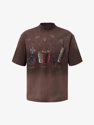 Musical Instrument Graphic Tee – Oversized Cotton Streetwear Fit