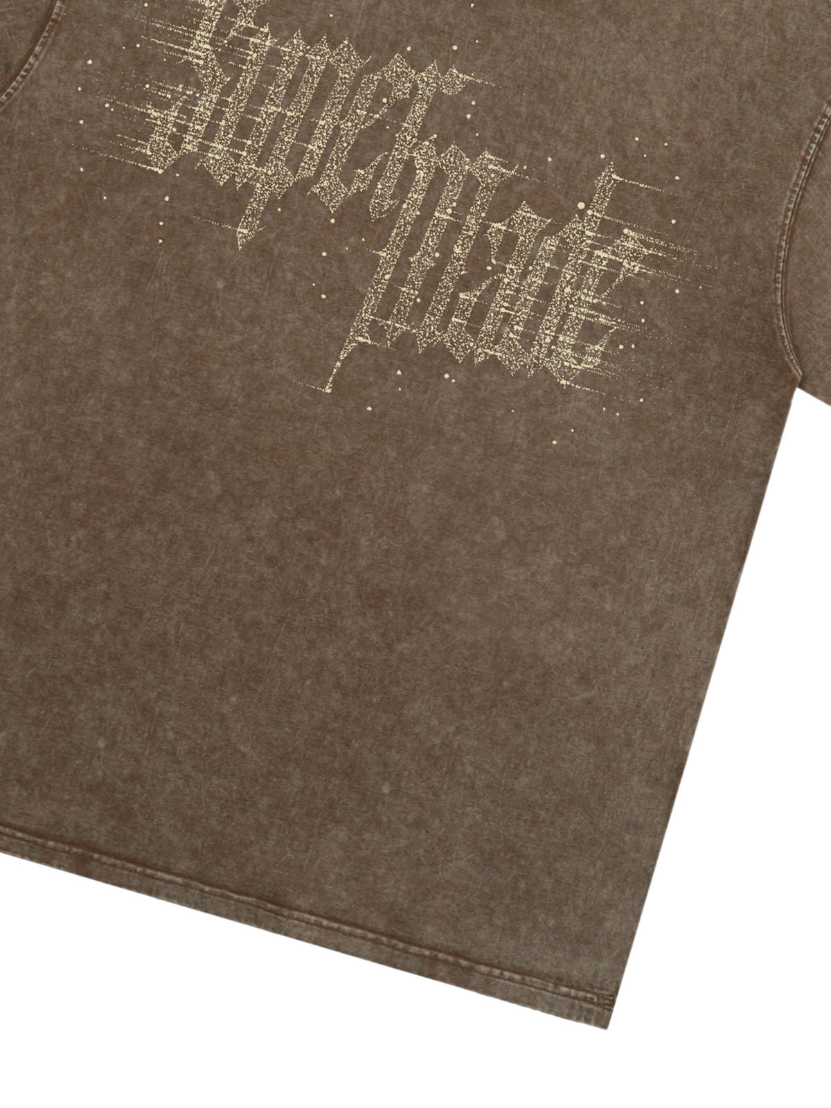 THE SUPERMADE Imitation Diamond Effect LOGO Graphic Tee with Bold Typography Design 