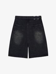 Embroidered Spiderweb Denim Shorts 