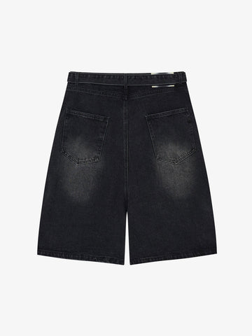 Embroidered Spiderweb Denim Shorts