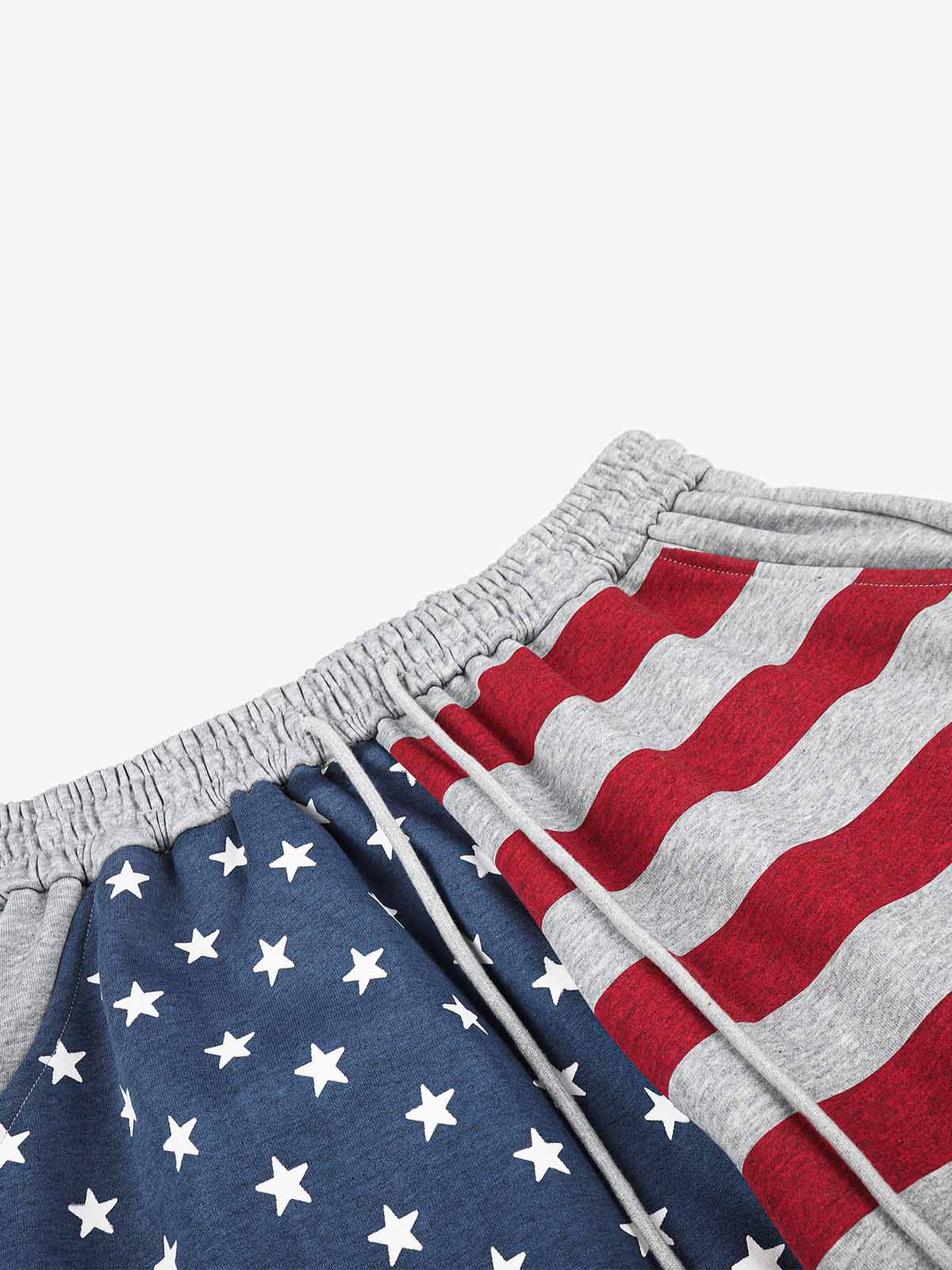 Flag Graphic Baggy Barrel Sweatpants
