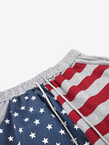Flag Graphic Baggy Barrel Sweatpants