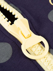 Big Zipper Dot Boxy Zip-Up Hoodie