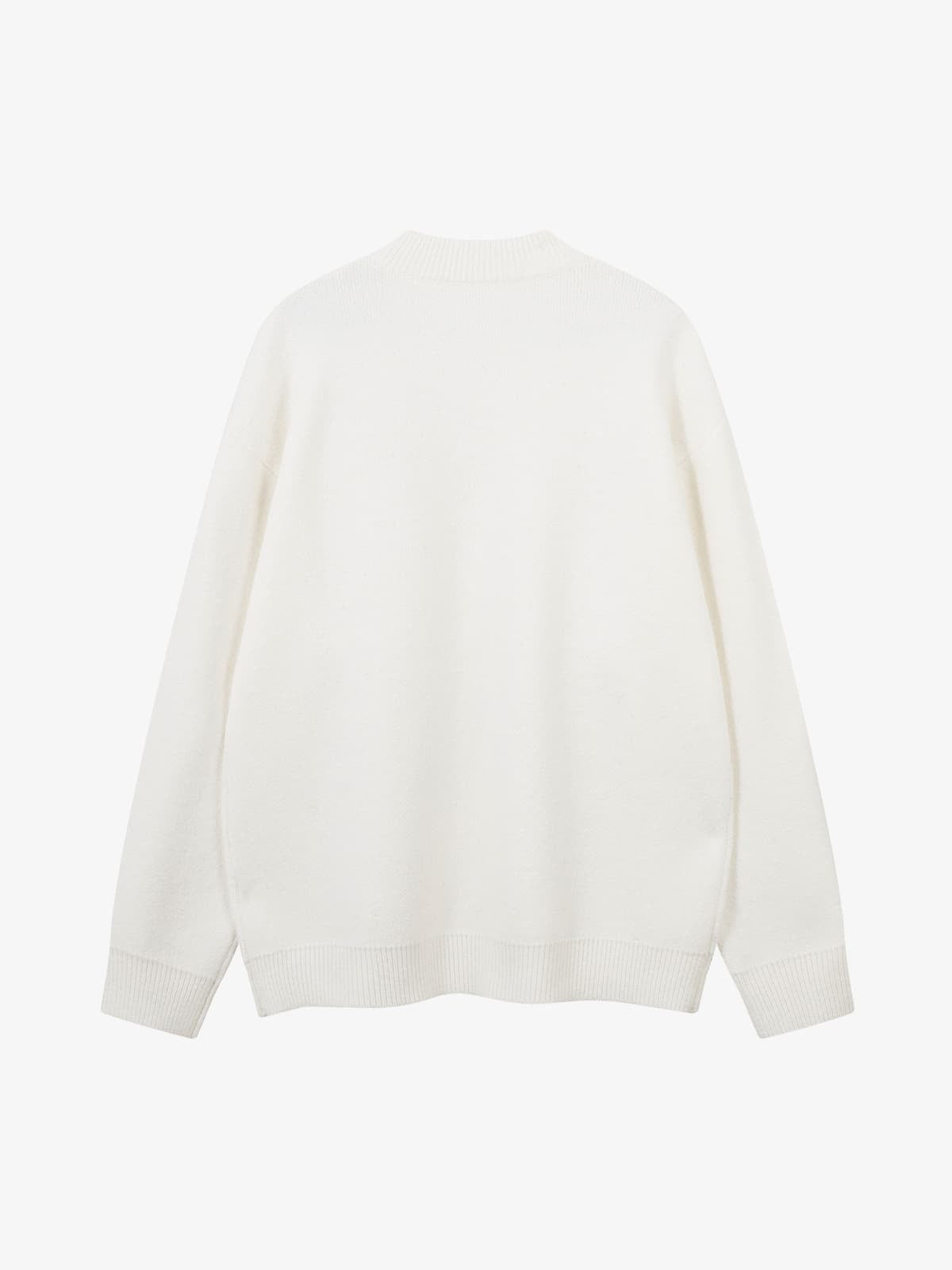 Fuzzy Letter Detail Sweater for Cozy Elegance 