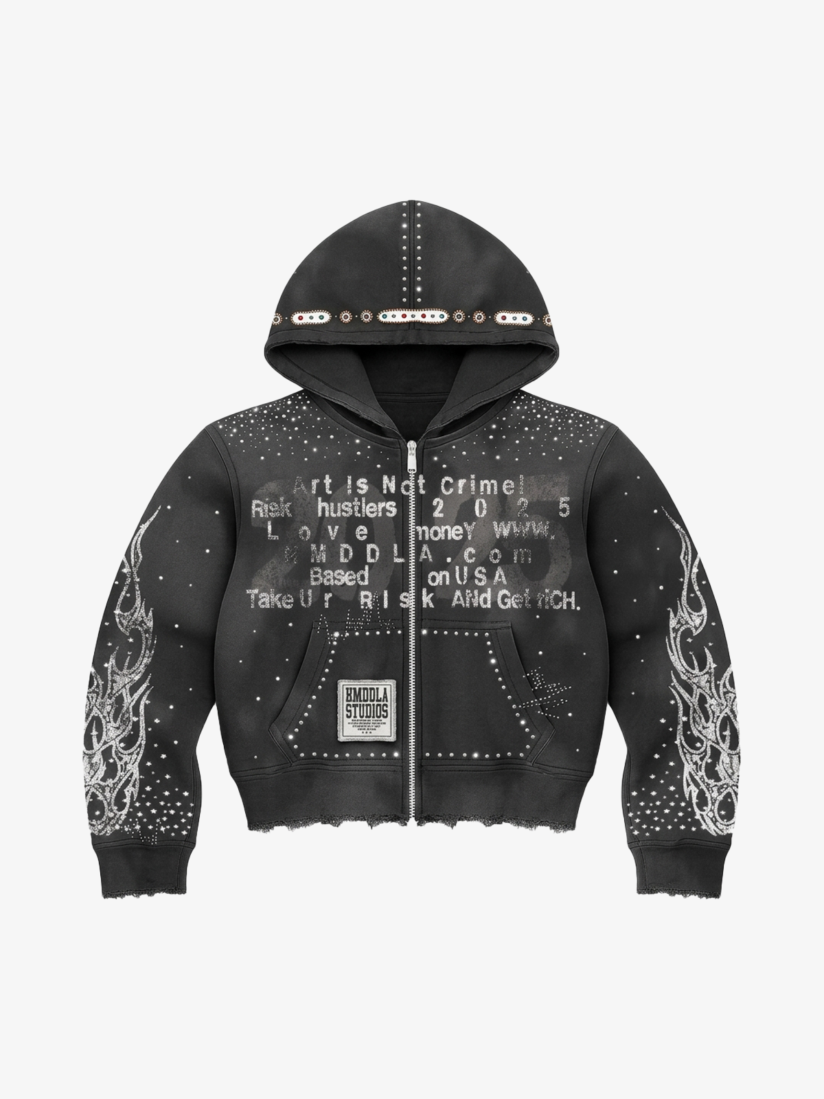 Graphic Streetwear Zip-Up Jacket