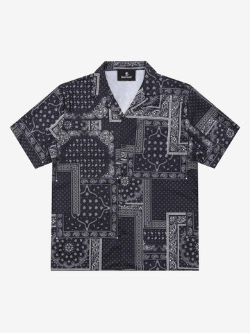 Vintage Bandana Patchwork Camp Collar Boxy Shirt 