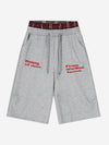 Sportliche Shorts mit besticktem Buchstaben-Karo-Patchwork
