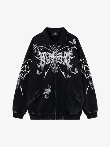 Punk Gothic Butterfly Graphic Streetwear Jacket 