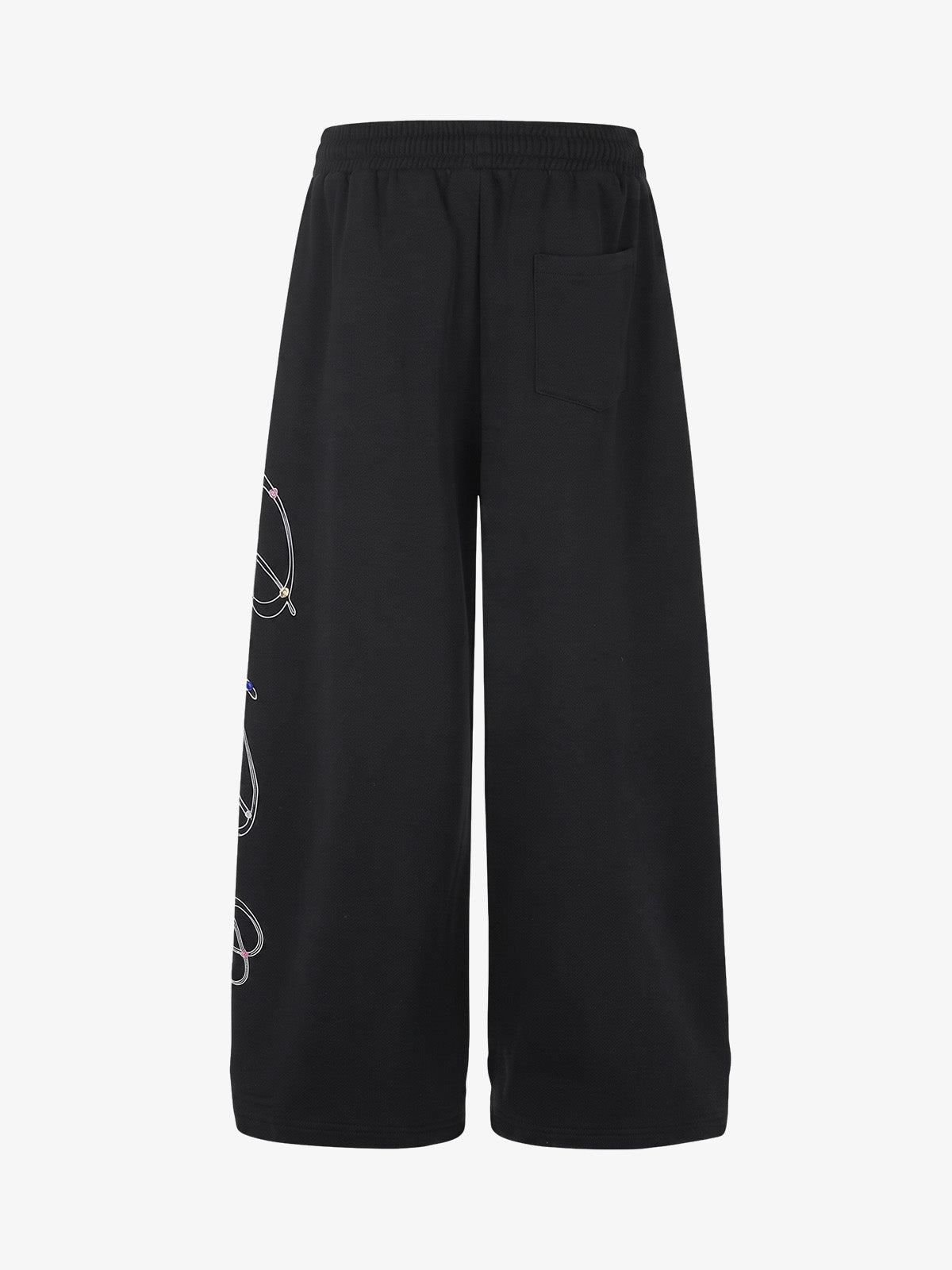 Script Embroidered Rhinestone Sweatpants