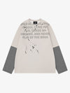 T-shirt à manches longues à rayures et à motif de lettres