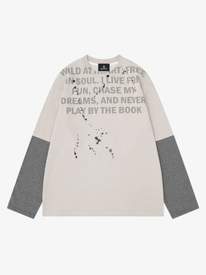 Striped Letter Graphic Long Sleeve Tee