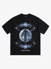 Maglietta con grafica a silhouette stellata