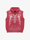 Skull Graphic Padded Distressed Hoodie