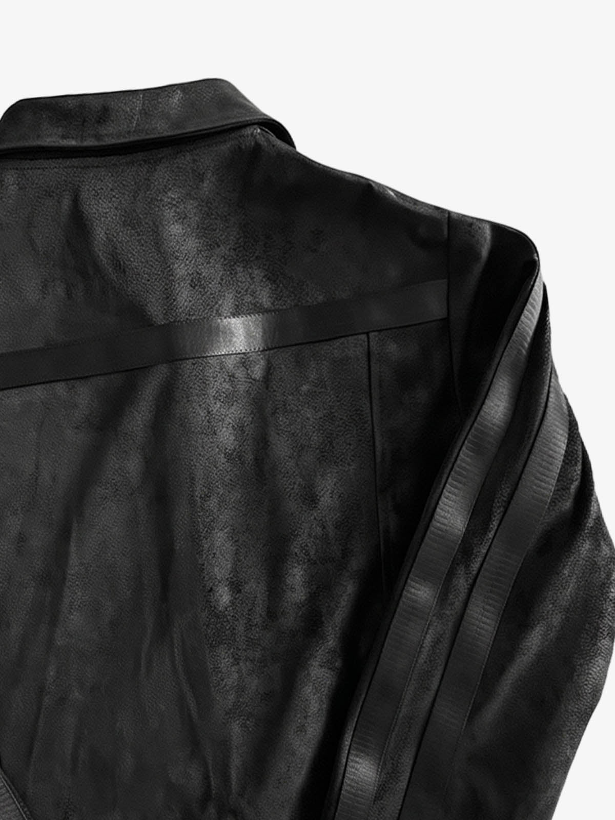 3D Scorpion Striped Faux Leather Jacket
