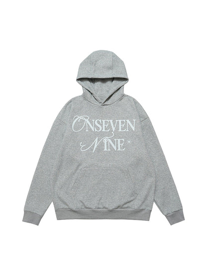 Basic Letter Print Fleece Hoodie 