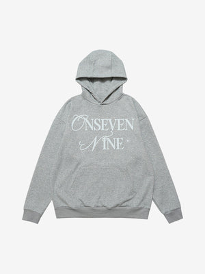 Basic Letter Print Fleece Hoodie 