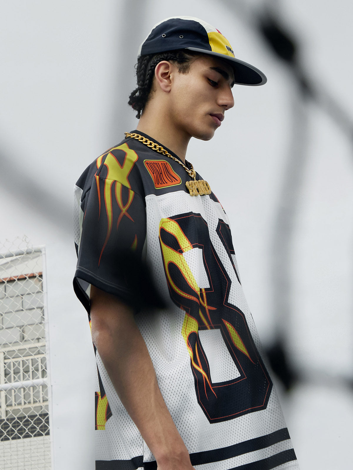 Jersey Style Flame Print T-shirt