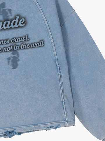Skull Nursery Rhyme Graphic Washed Sweatshirt