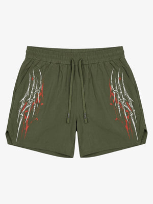 Pantalones cortos con cordón y estampado de espinas Y2K