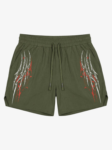 Pantalones cortos con cordón y estampado de espinas Y2K