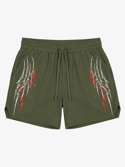 Pantalones cortos con cordón y estampado de espinas Y2K