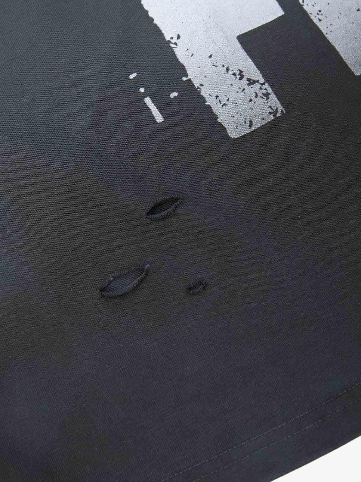 Supermade Distressed Ripped "Burn Your Flag" Sleeveless T-Shirt 