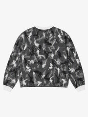Graffiti Letter Camo Graphic Sweatshirt