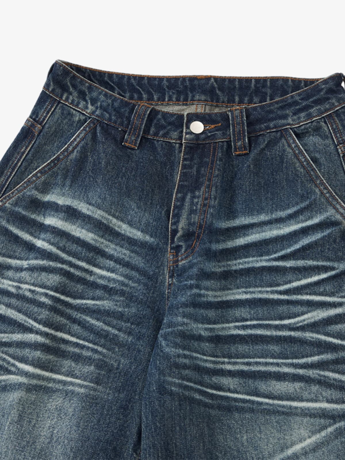 Wide-Leg Denim Jeans with Distressed Look for Women 