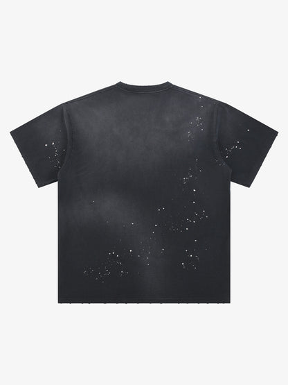 Distressed Ink Splatter Pattern Team Logo Collection T-shirt 