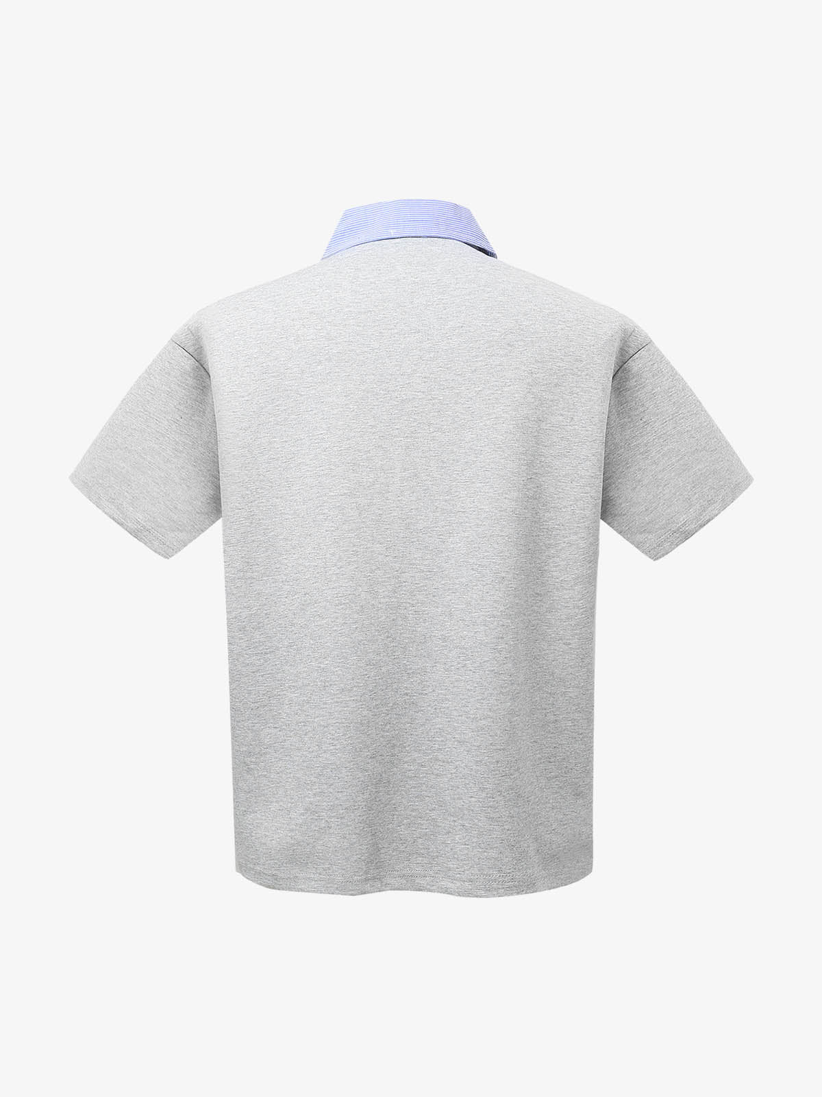 Retro Deconstructed Patchwork Striped Lapel T-shirt 