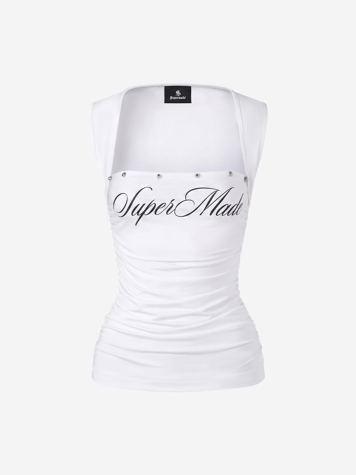 Letter Graphic Square Neck Vest