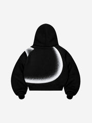 Curved Stripe Zip Hoodie & Wide-Leg Sweatpants Set