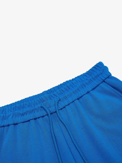 Multi-Color Typography Wide Leg Sweatpants 