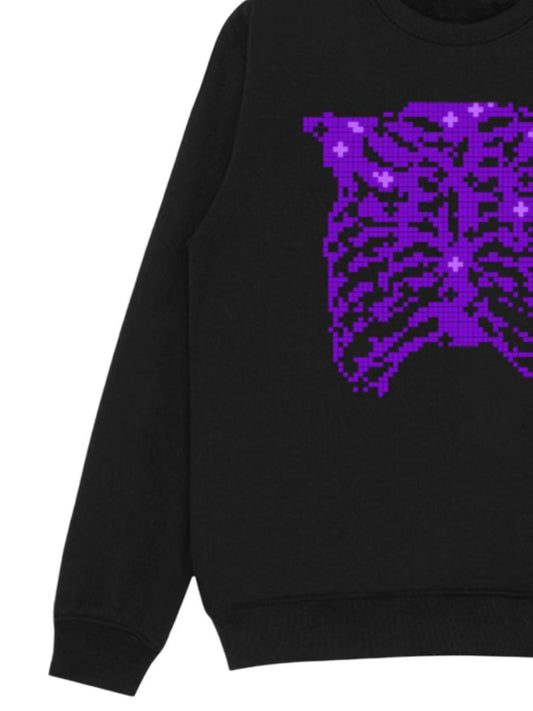 Purple Pixel Art Sweatshirt 