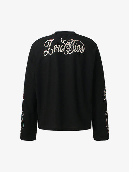 Thesupermade Retro Letter Print Long-sleeved T-shirt 