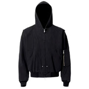 Washed Deconstructed Multi-Pocket Hooded Jacket