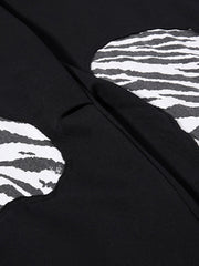 Zebra Patch Star Graphic Wide-Leg Sweatpants