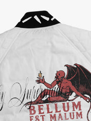 Devil Graphic Bullet-Jacquard Quilted Varsity Jacket
