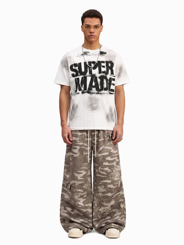 Vintage Camo Print Baggy Pants