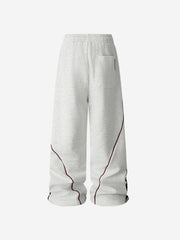 Contrast Stripe Wide-Leg Track Pants