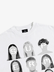 Portrait Graphic Ripped Layered Tee
