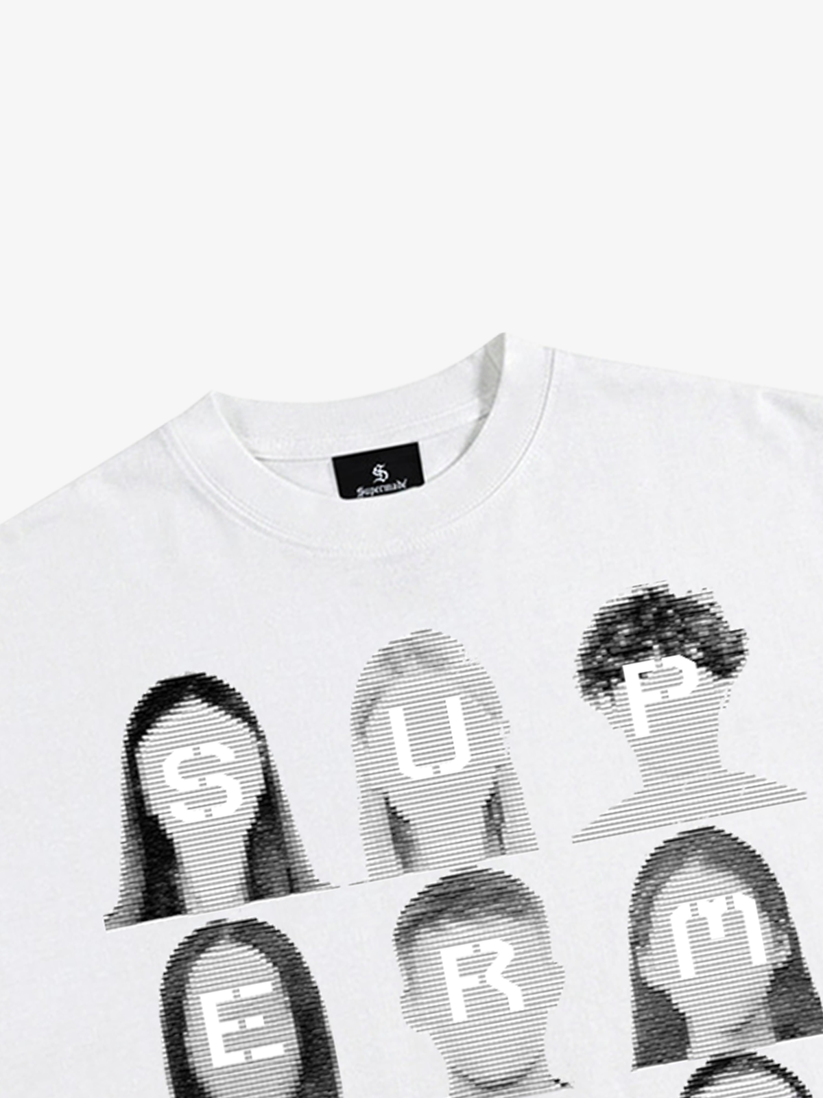 Portrait Graphic Ripped Layered Tee