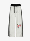Stylish Wide-Leg Sweatpants with Fun Embroidered Design for Casual Wear 